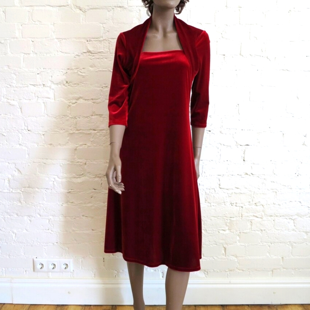 Marks & Spencer Red Velvet Dress